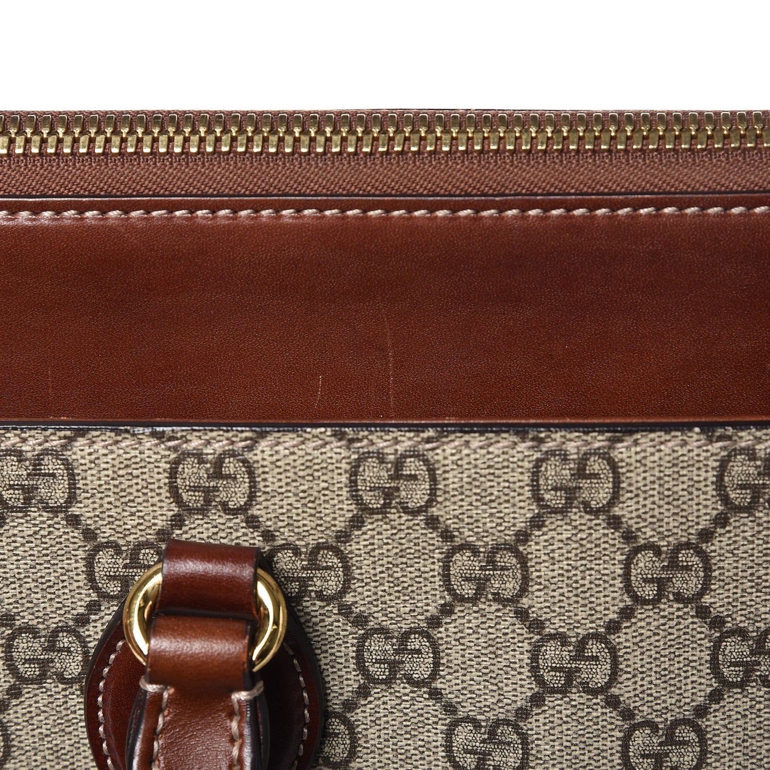 Gucci GG Supreme Monogram Small Zip Top Tote Beige Tuscany 10 of 10