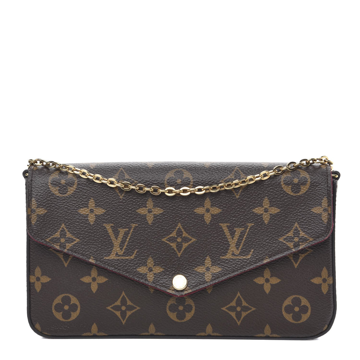 Louis Vuitton Monogram Pochette Felicie Chain Wallet Fuchsia 1 of 11