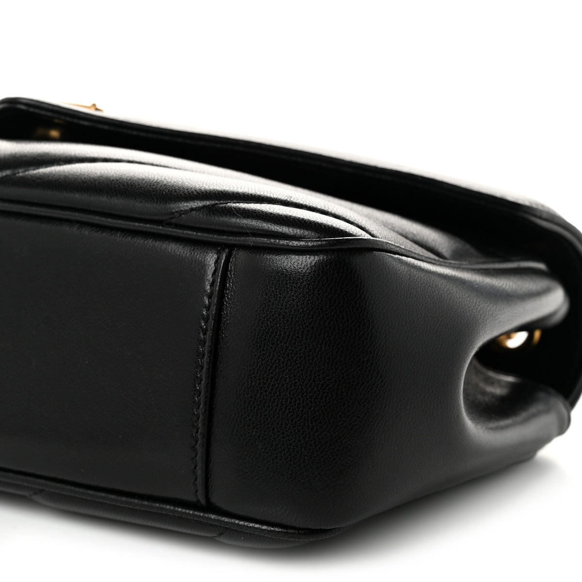 Lambskin Chevron Quilted Small Loulou Black
