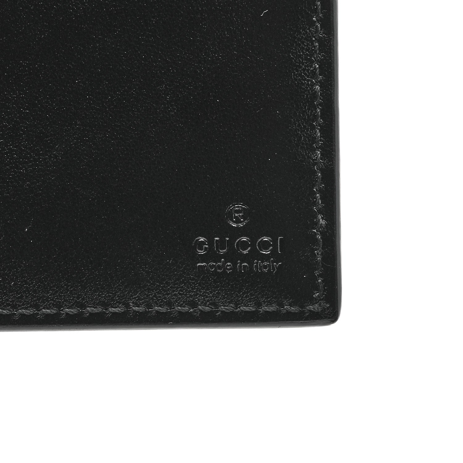 Gucci Plutone Calfskin Logo Bi-Fold Wallet Black 6 of 7