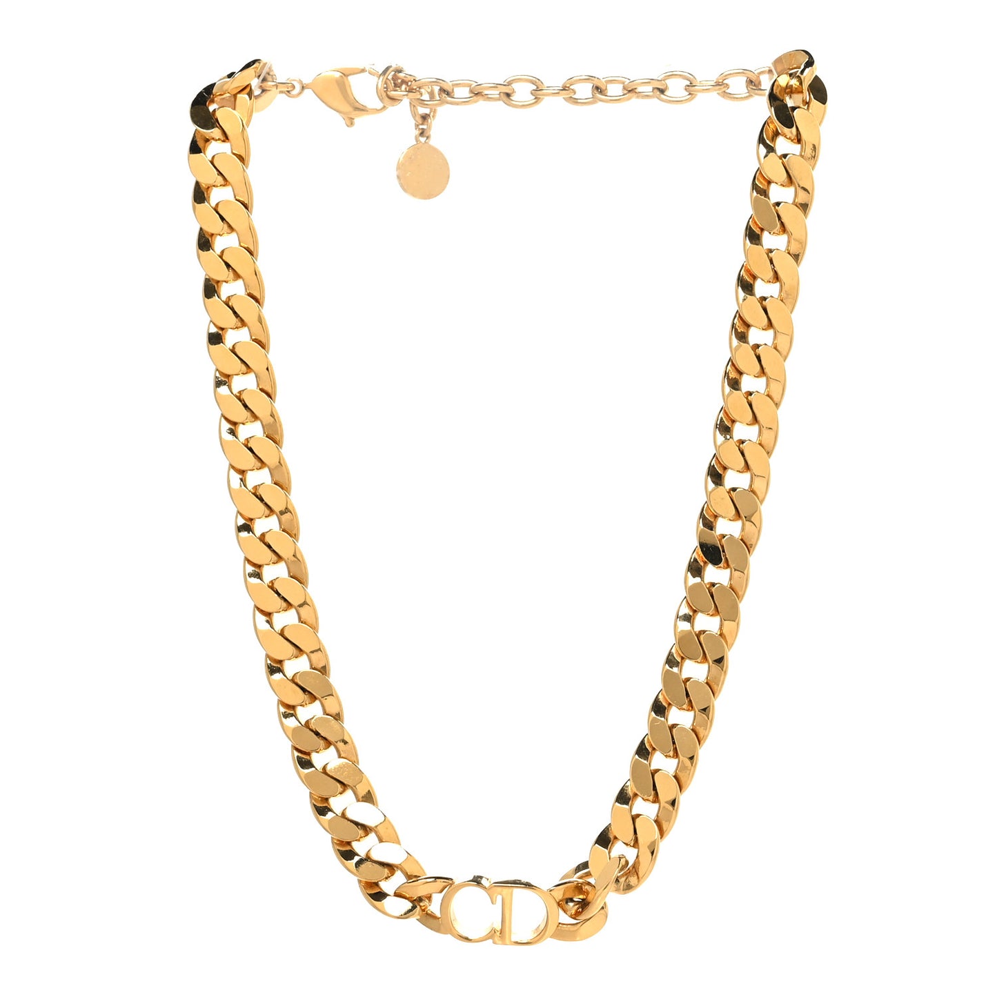 Metal CD Choker Necklace Gold