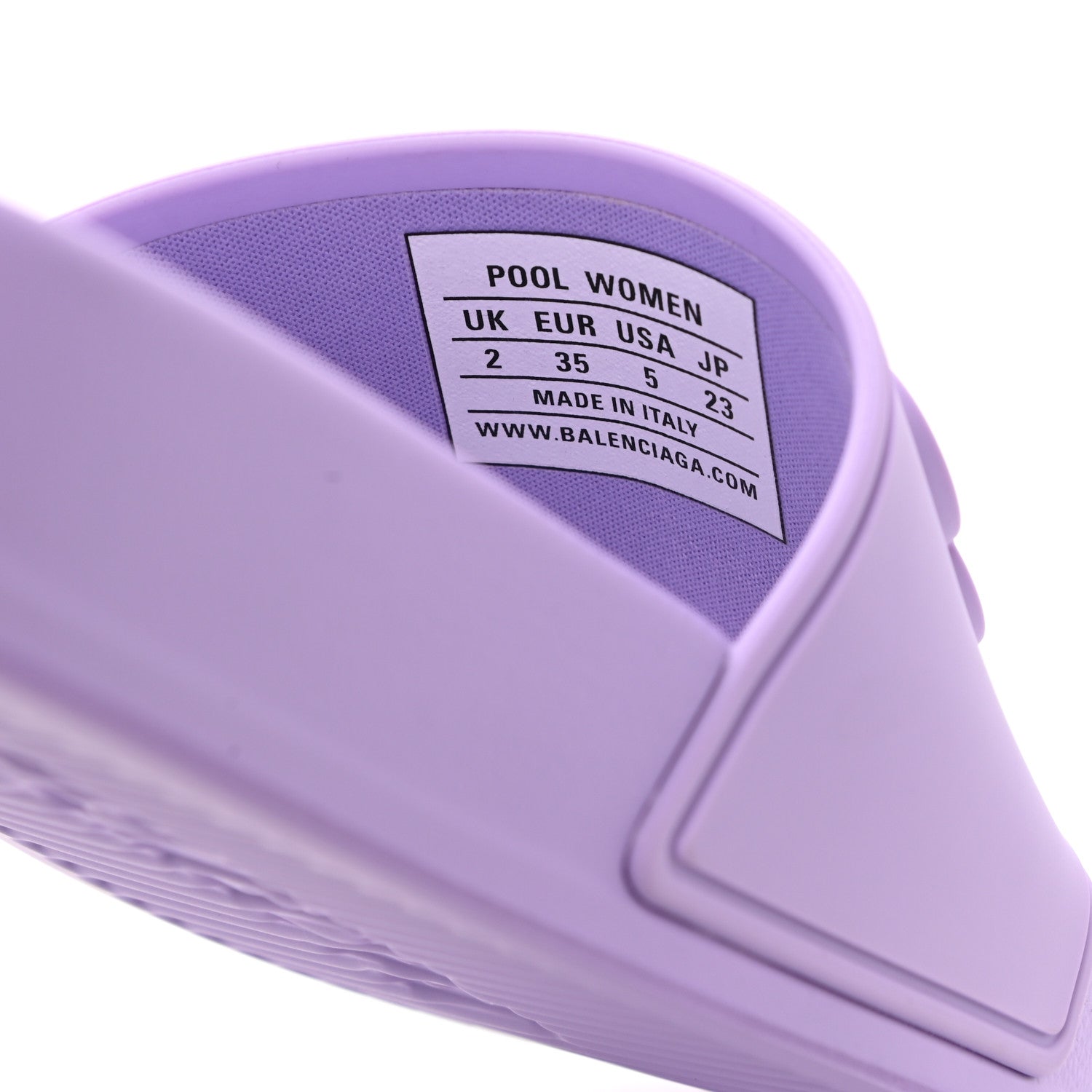 Balenciaga Rubber Womens BB Pool Slide Sandals 35 Lilac 6 of 9
