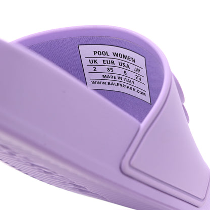 Balenciaga Rubber Womens BB Pool Slide Sandals 35 Lilac 6 of 9