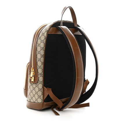 Gucci GG Supreme Monogram Textured Calfskin Retro Interlocking G Backpack Brown Beige 3 of 10