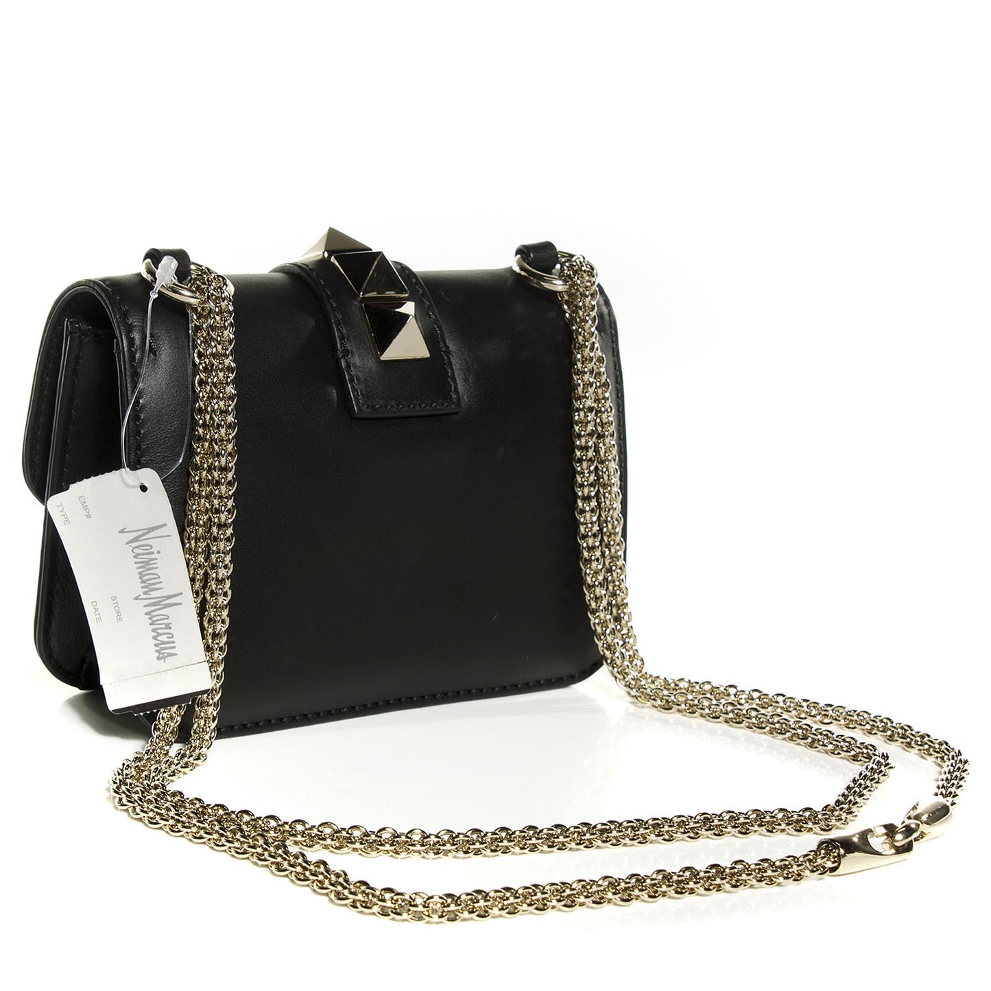 Vitello Mini Glam Lock Rockstud Flap Black