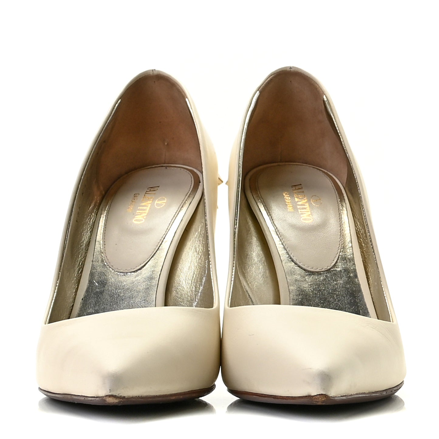 Nappa Rockstud Jaw Stud 100mm Pumps 37.5 Ivory