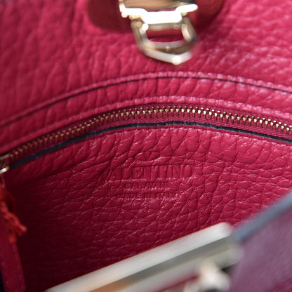 Valentino Garavani Pebbled Calfskin Mini Rockstud Flip-Lock Messenger Bag Raspberry 5 of 8