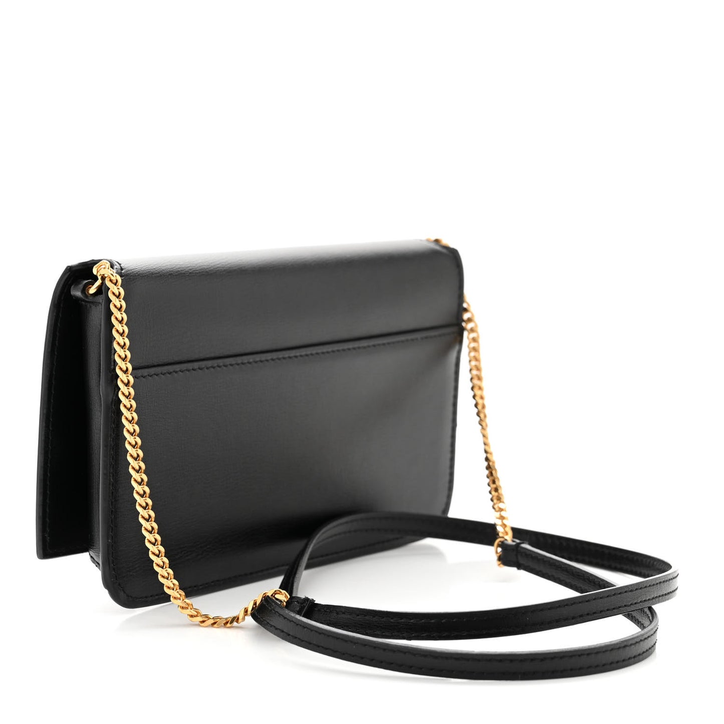 Grained Calfskin Monogram Phone Holder Crossbody Black