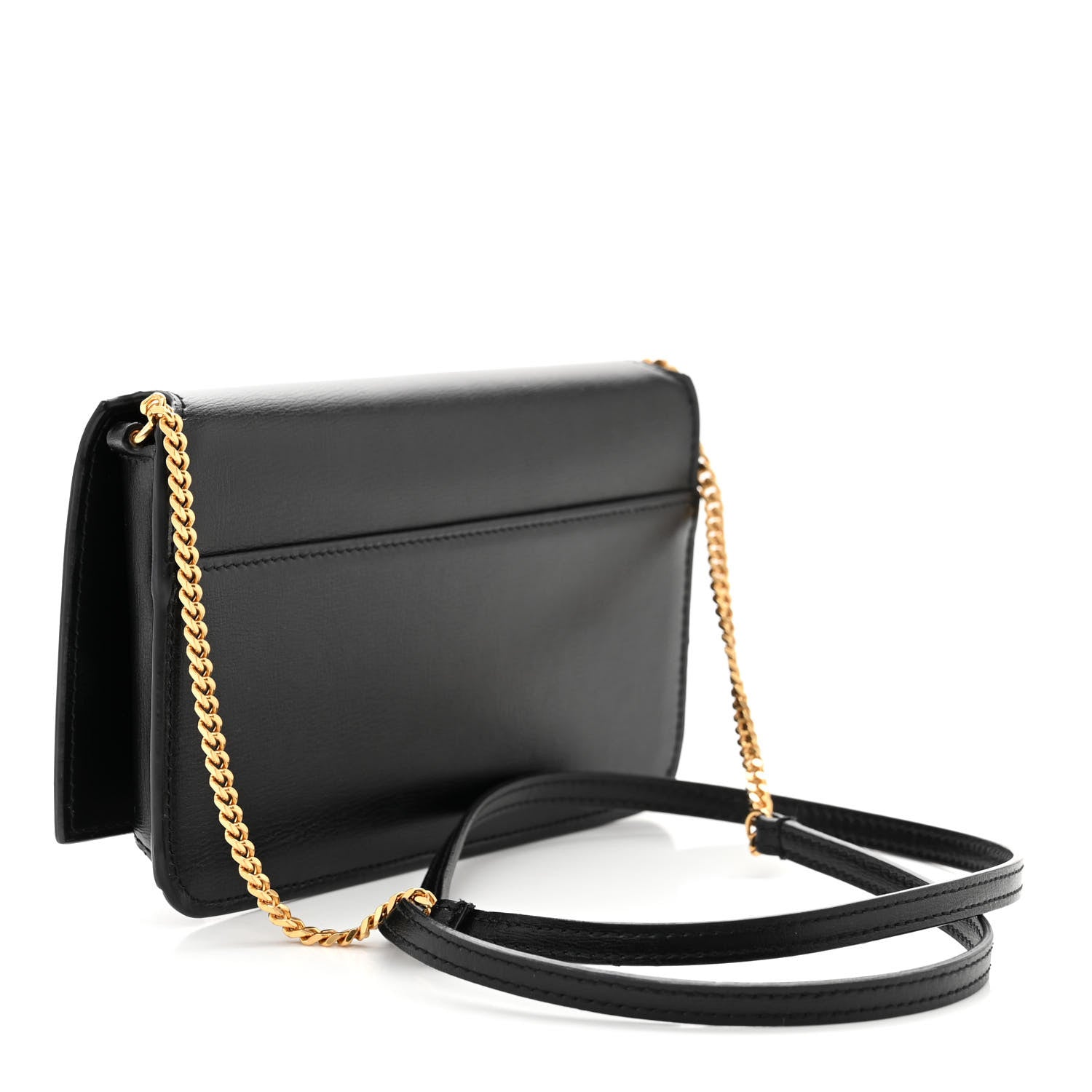 Saint Laurent Grained Calfskin Monogram Phone Holder Crossbody Black 3 of 9