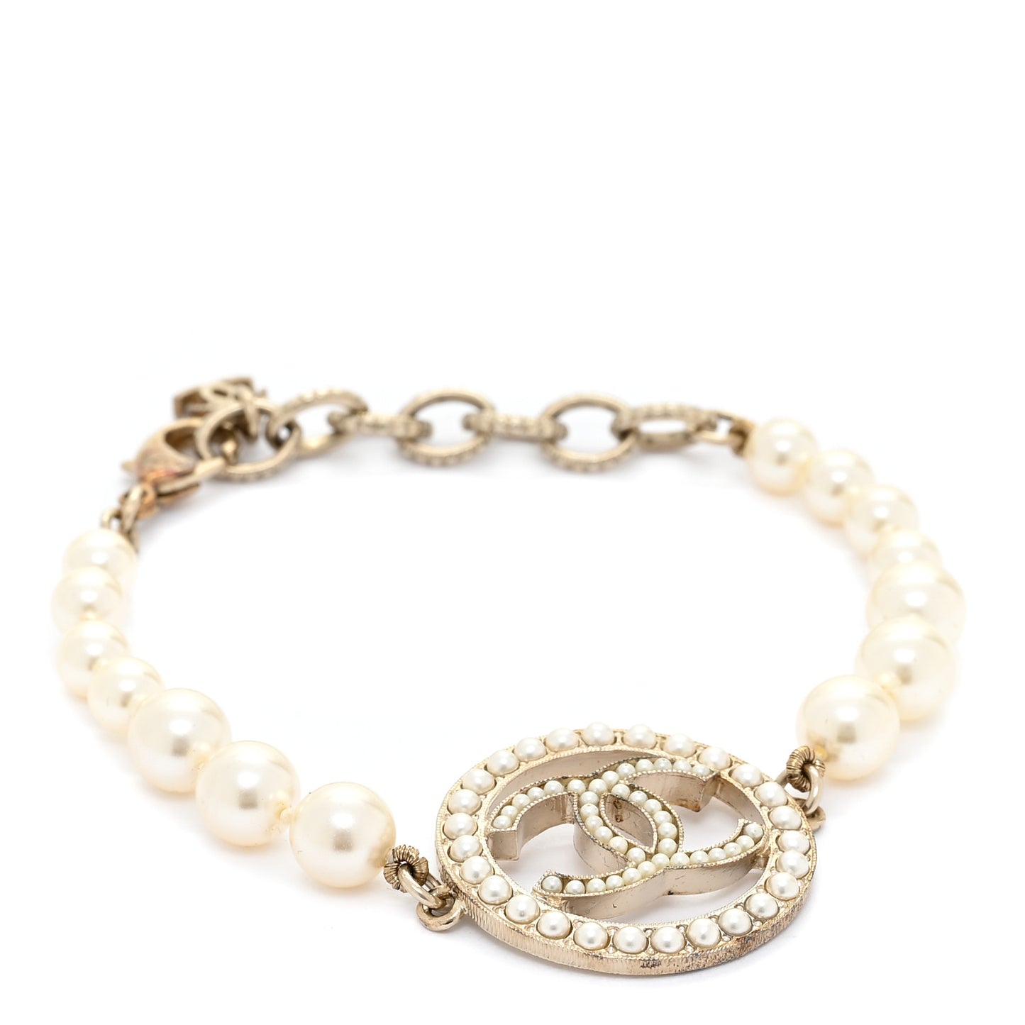 Pearl CC Bracelet Gold