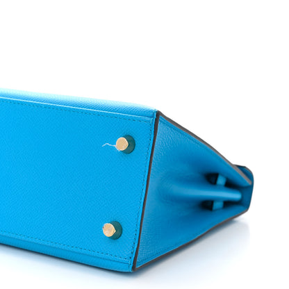 Hermes Epsom Kelly Sellier 25 Bleu Frida 10 of 11