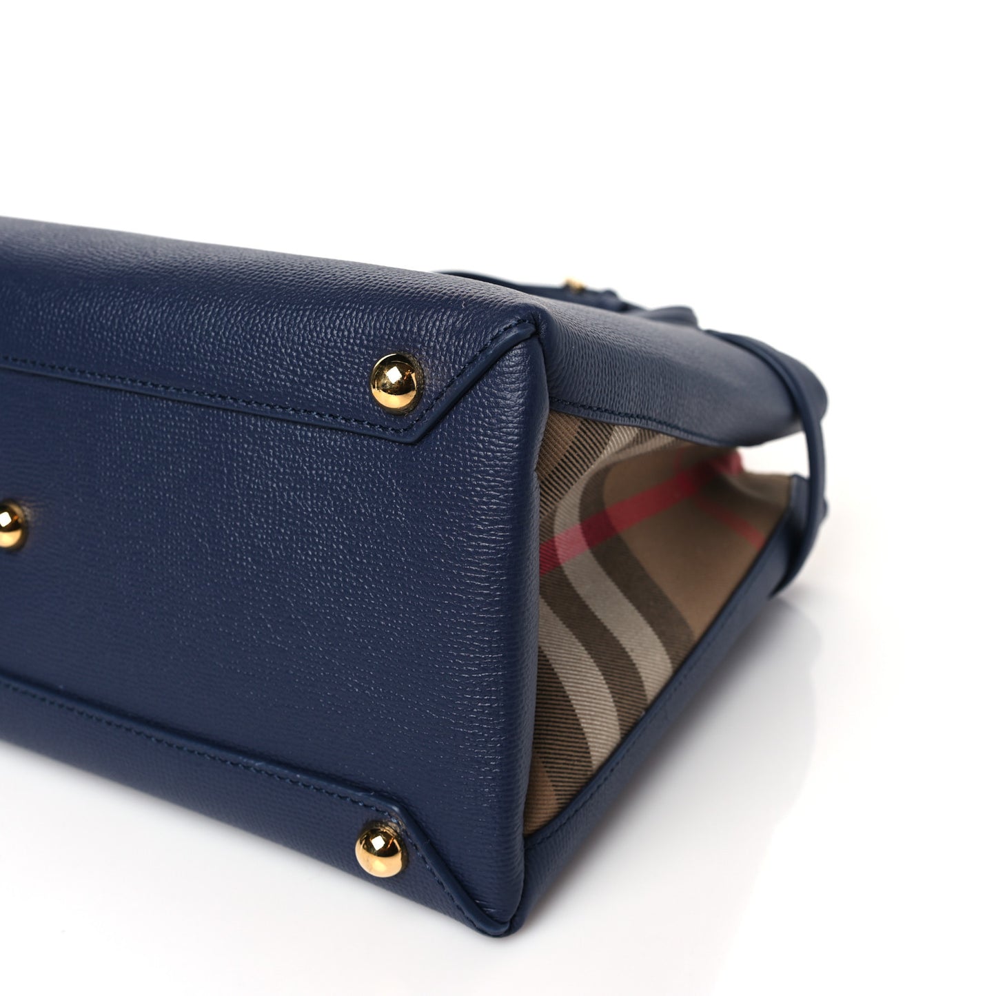 Derby Calfskin Vintage Check Medium Banner Tote Regency Blue