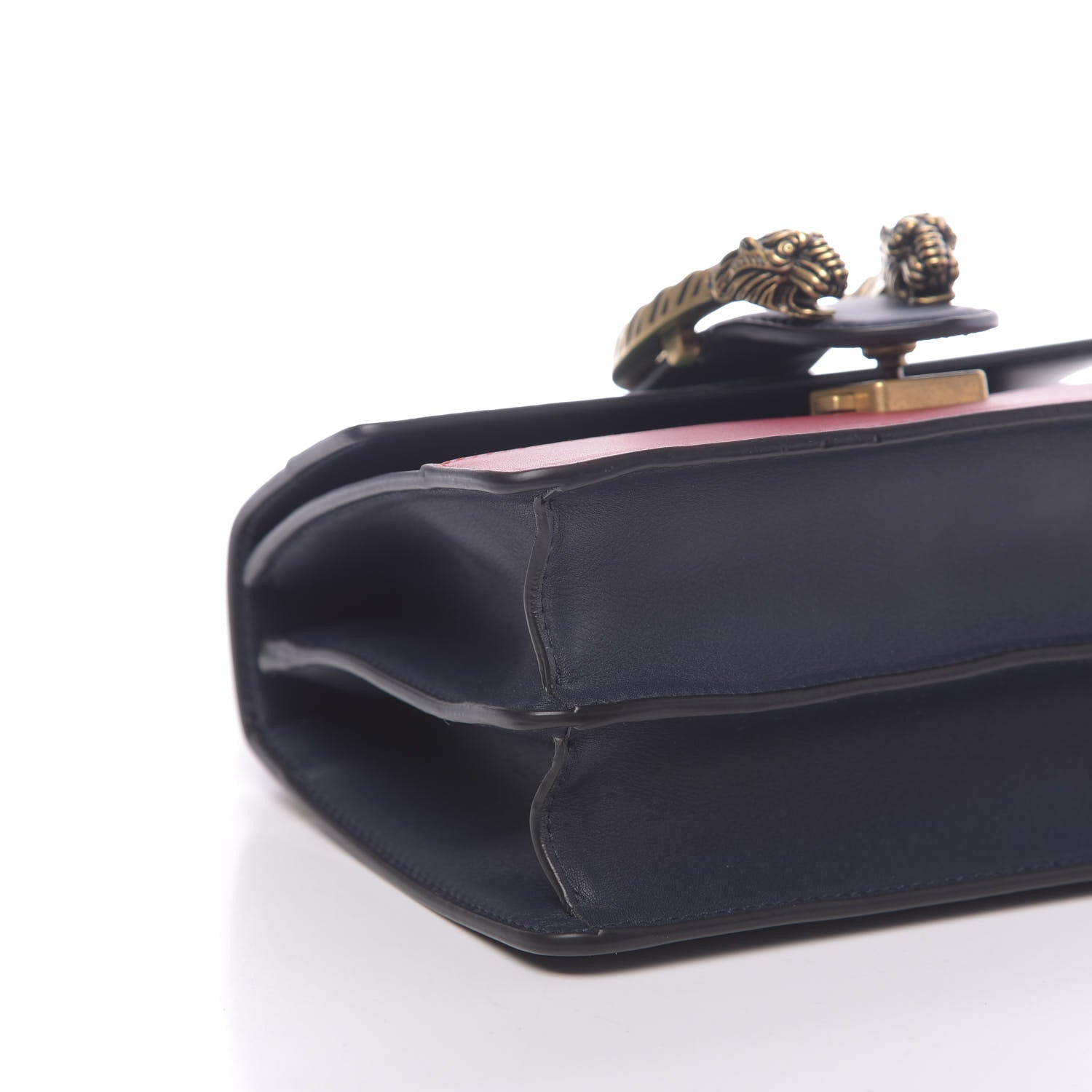 Gucci Calfskin Bamboo Web Mini Dionysus Top Handle Bag Blue Emerald Hibiscus Red 8 of 10