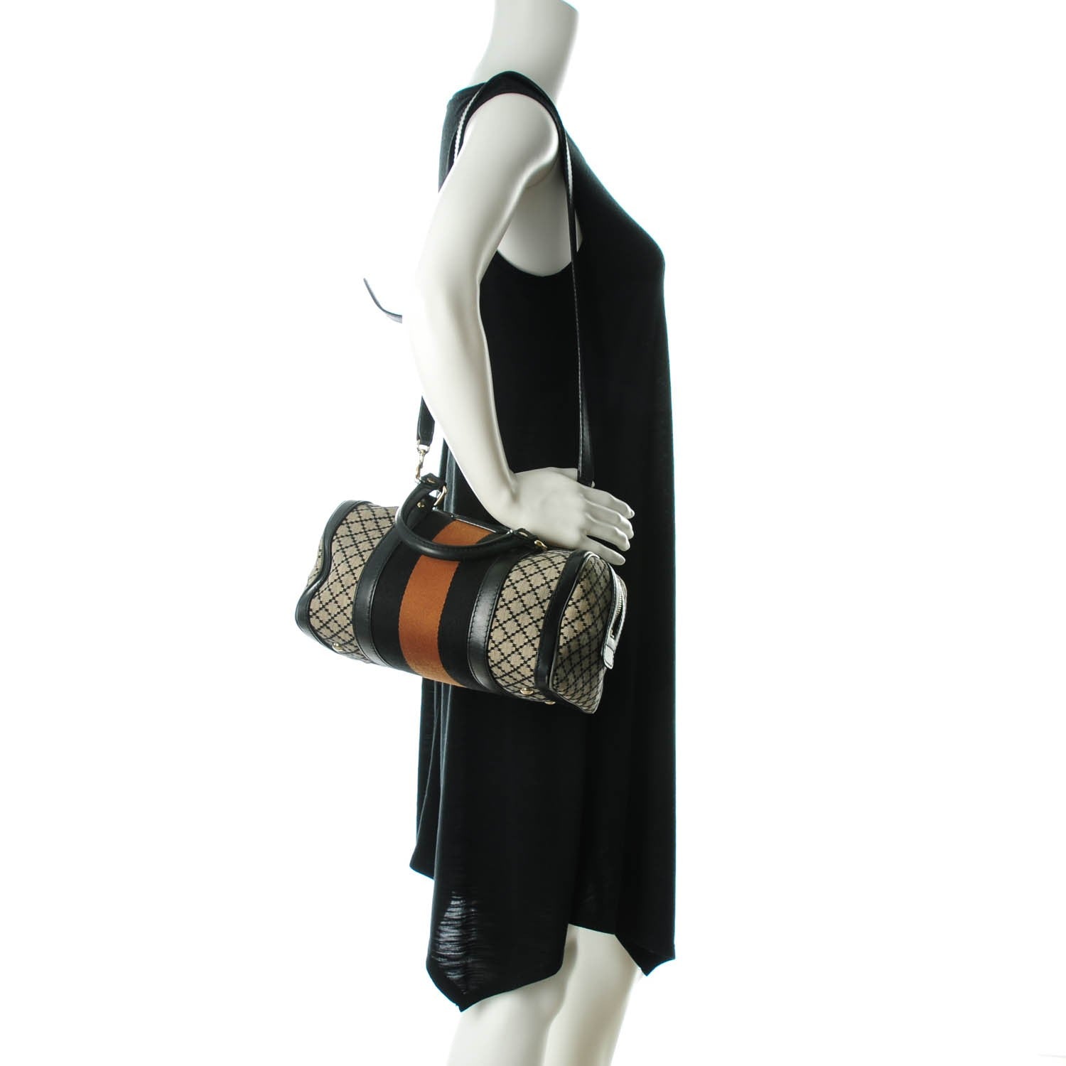 Gucci Diamante Vintage Web Small Boston Black 2 of 7