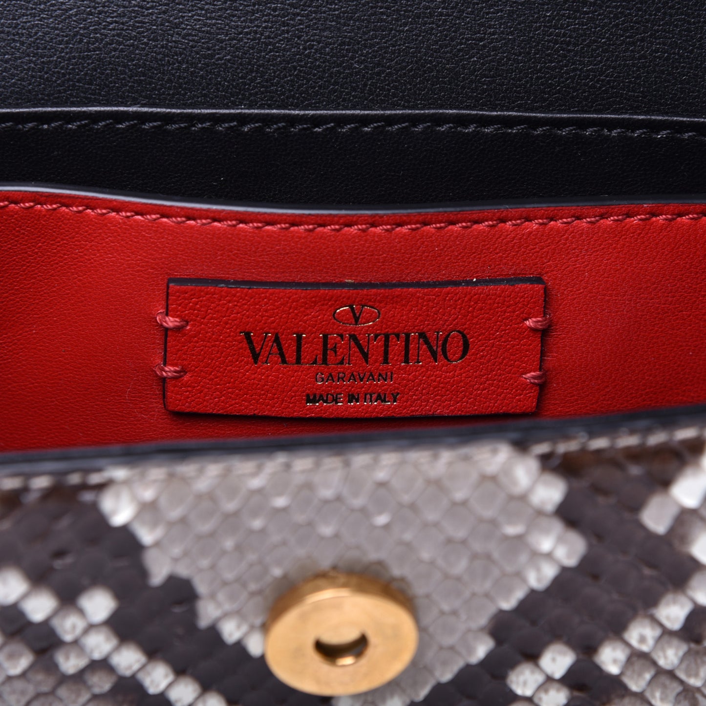Snakeskin Small Supervee Crossbody Bag