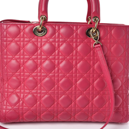 Christian Dior Lambskin Cannage Large Lady Dior Fuchsia 12 of 17
