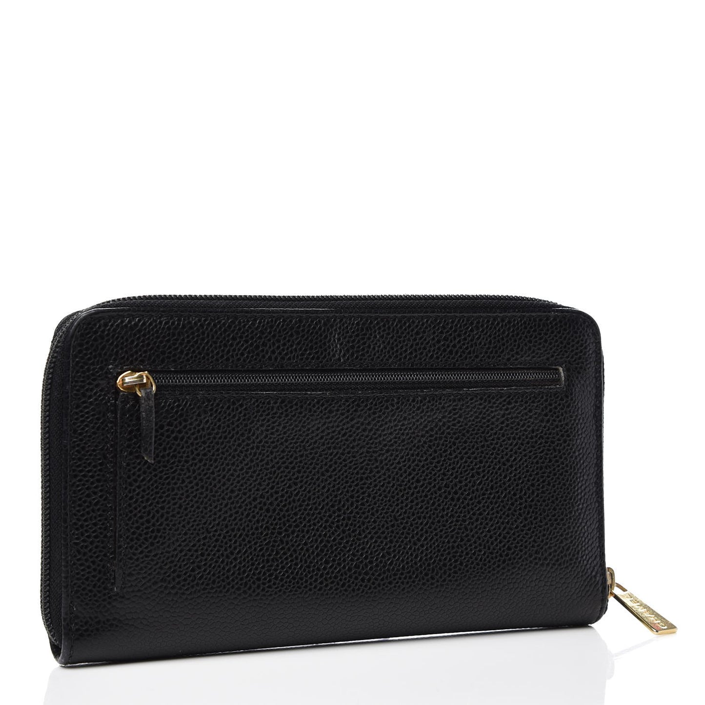 Caviar CC Timeless Large Zip Around Wallet Black
