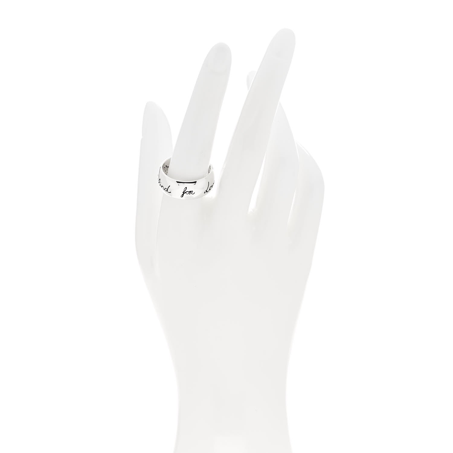 Gucci Sterling Silver Wide Blind for Love Band Ring 60 9 2 of 5