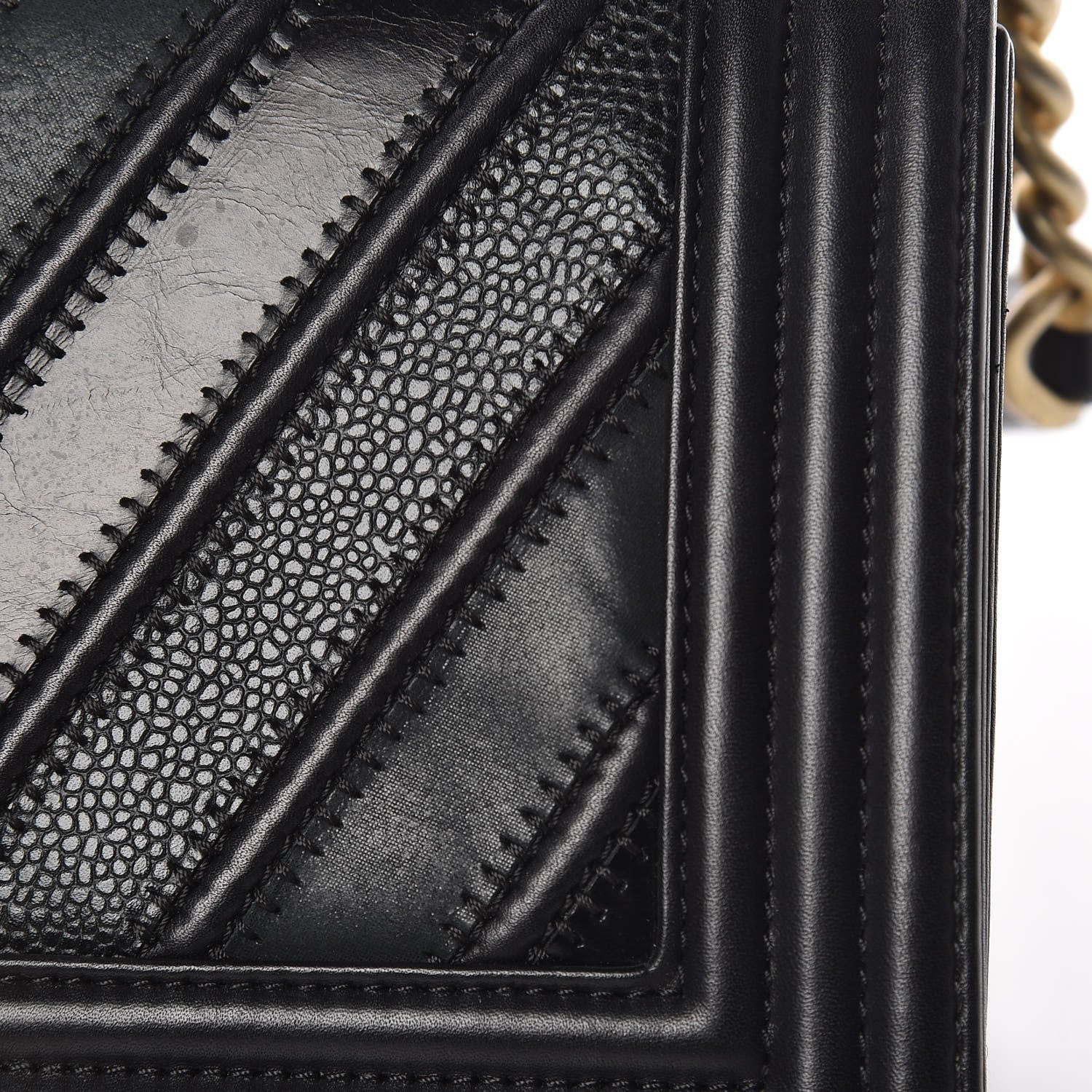 Chanel Caviar Suede Calfskin Chevron Medium Boy Flap Black 7 of 16