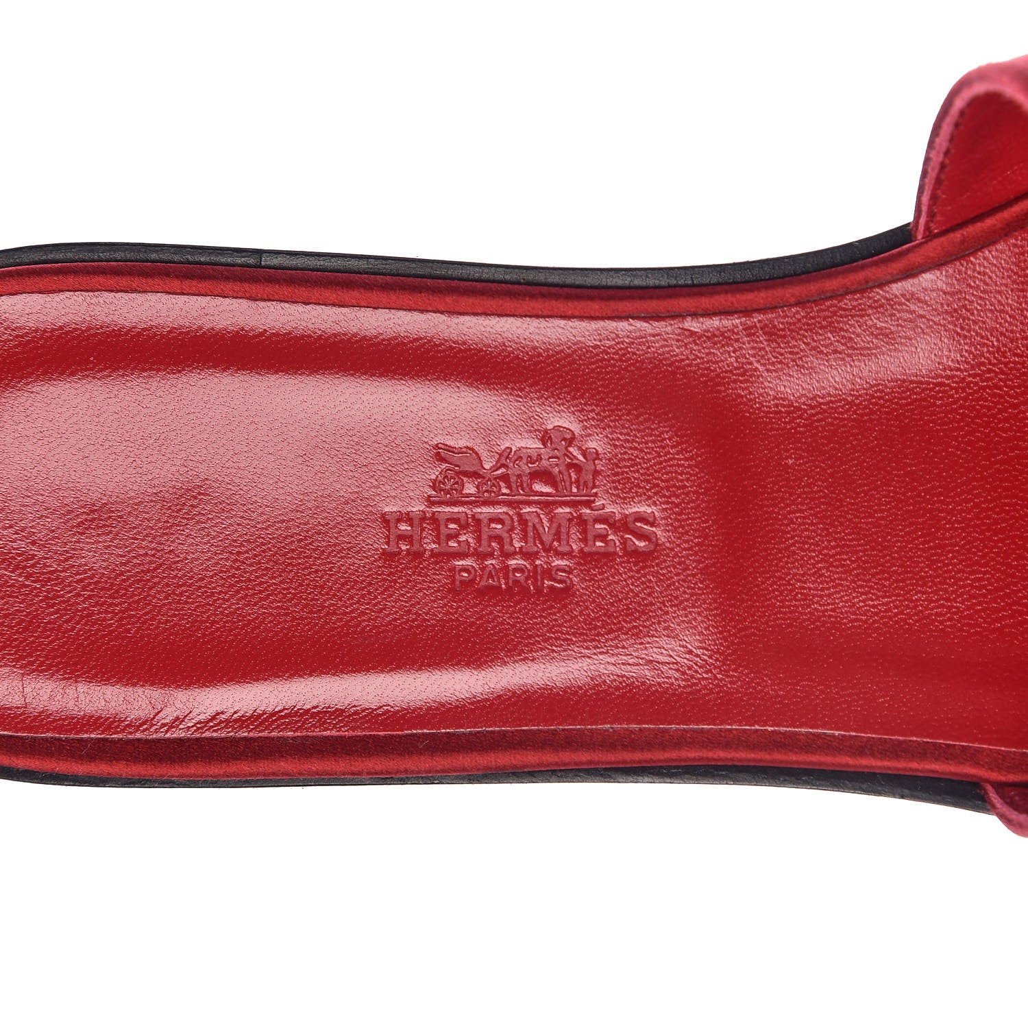 Hermes Satin Oran Sandals 38.5 Red 7 of 18