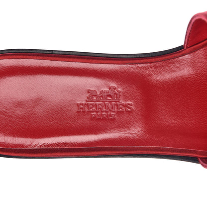 Hermes Satin Oran Sandals 38.5 Red 7 of 18