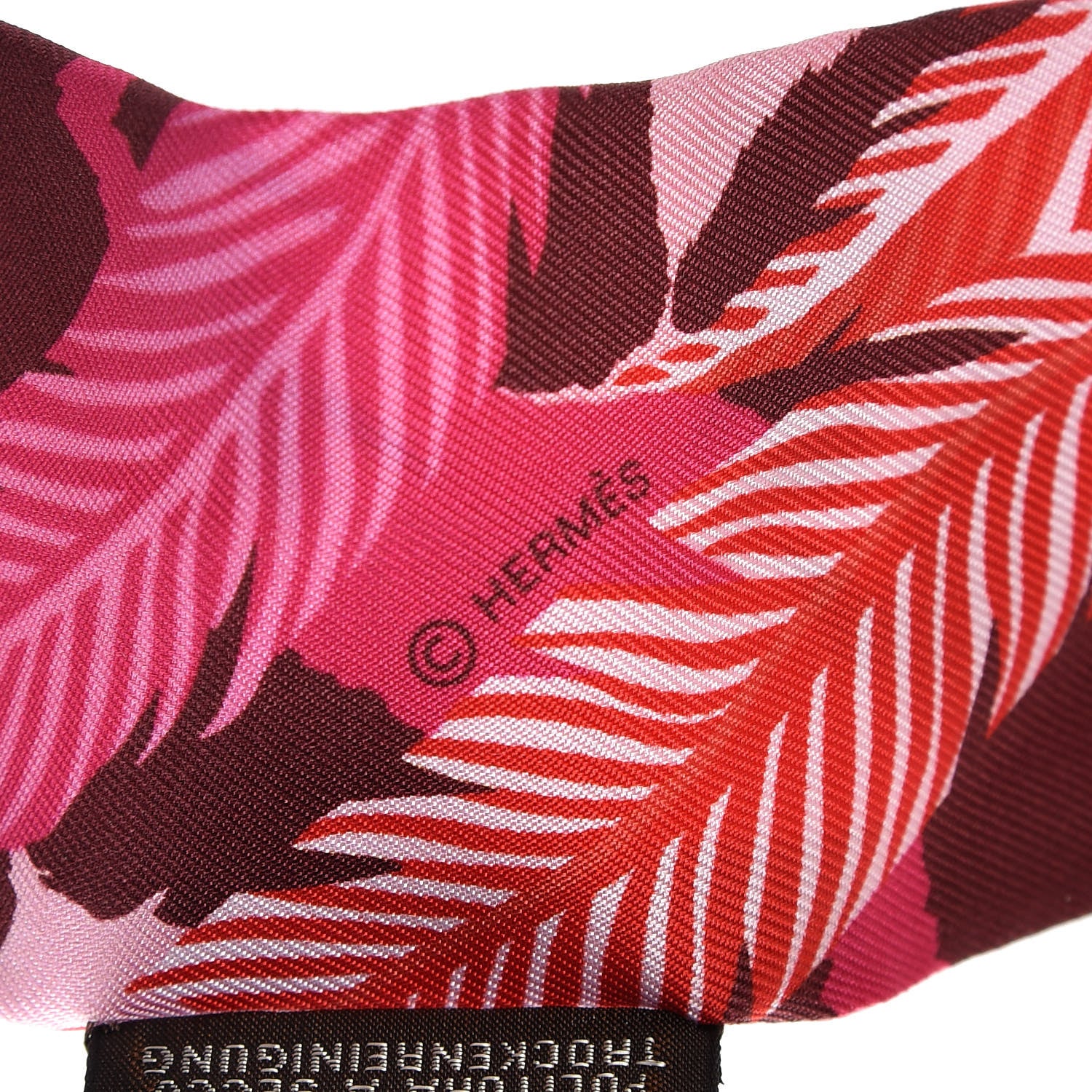 Hermes Silk Jaguar Quetzal Twilly Fuchsia Rose Bordeaux 3 of 5