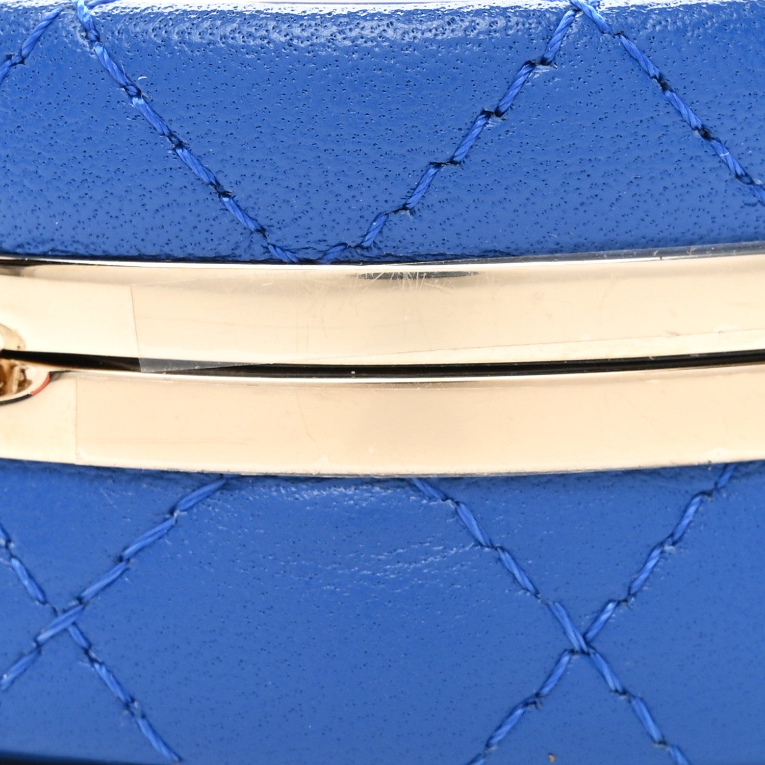 Chanel Lambskin Enamel Quilted Round Poker Chip Clutch With Chain Blue White 11 of 11