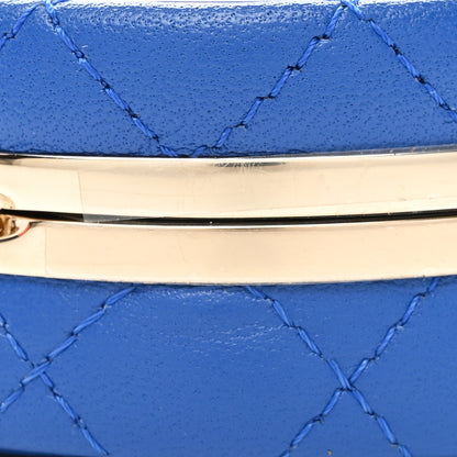 Chanel Lambskin Enamel Quilted Round Poker Chip Clutch With Chain Blue White 11 of 11