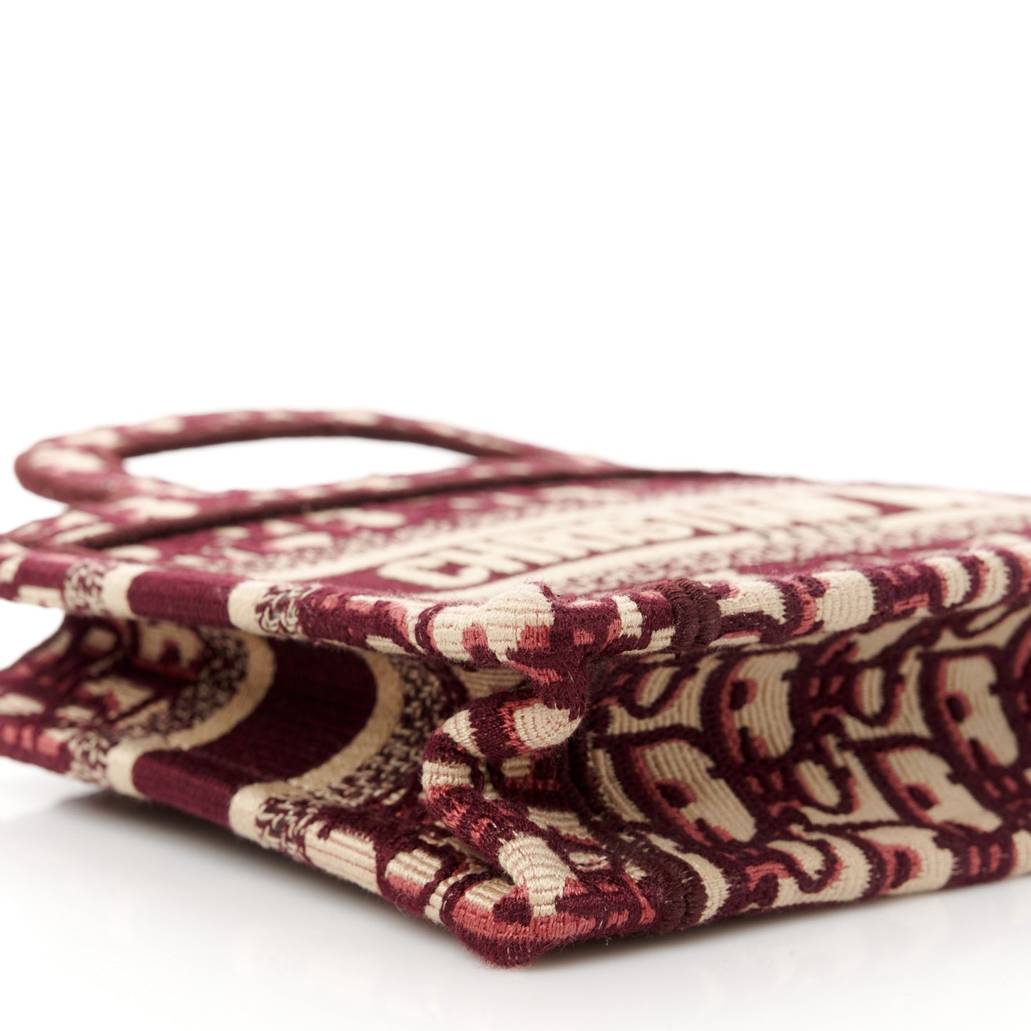 Oblique Mini Book Tote Burgundy Multicolor