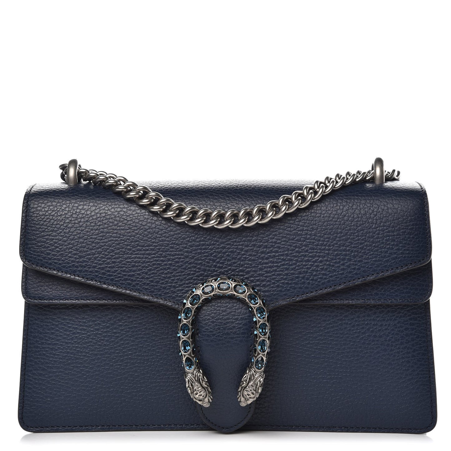 Dollar Calfskin Crystal Small Dionysus Shoulder Bag Blue Agata Montana Sapphire