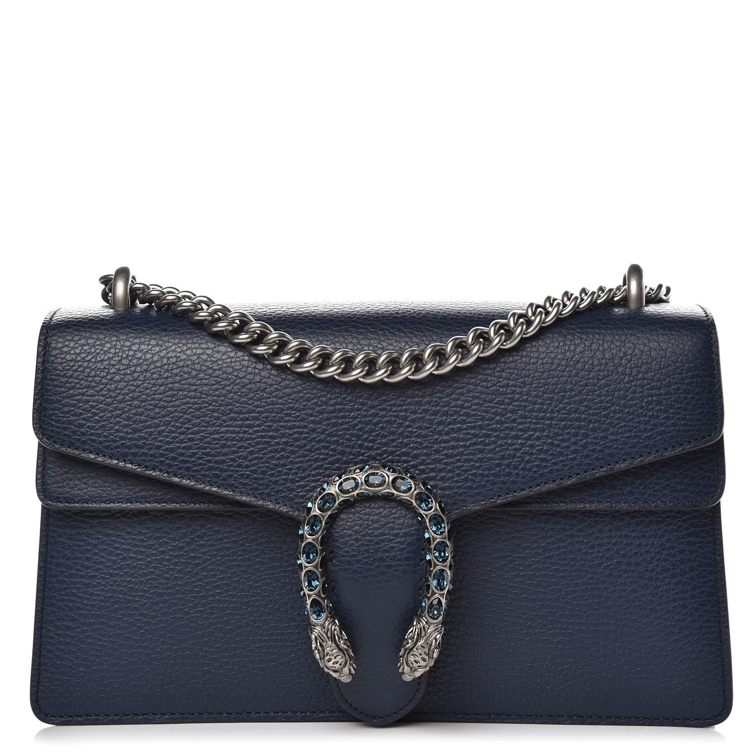 Gucci Dollar Calfskin Crystal Small Dionysus Shoulder Bag Blue Agata Montana Sapphire 1 of 8