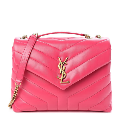 Saint Laurent Calfskin Y Quilted Monogram Small Loulou Chain Satchel Fresh Fuchsia 1 of 10