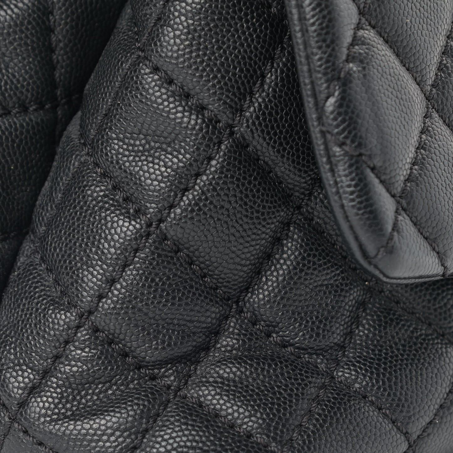 Caviar Quilted Small Coco Handle Flap Black