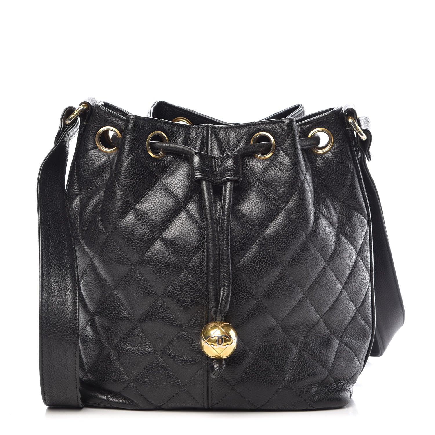 Chanel Caviar Quilted Drawstring Shoulder Bag Black 1 of 12