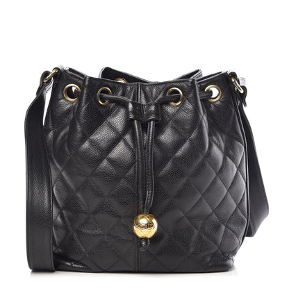 Chanel Caviar Quilted Drawstring Shoulder Bag Black 1 of 12