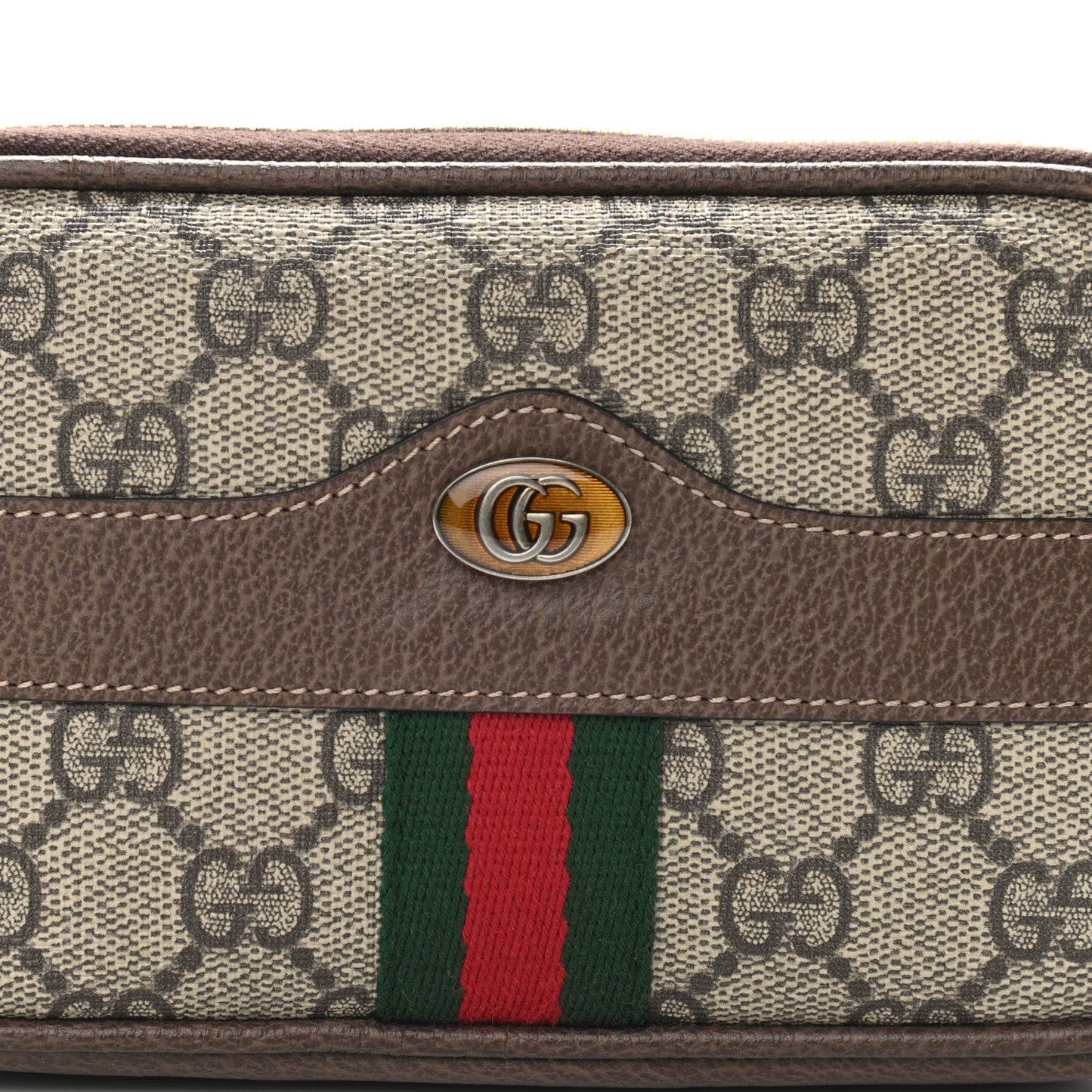 GG Supreme Monogram Ophidia Belted iPhone Case 85 34 Dark Brown
