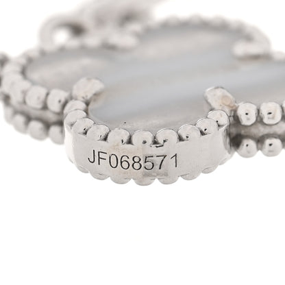 Van Cleef & Arpels 18K White Gold Chalcedony 5 Motifs Vintage Alhambra Bracelet 4 of 5