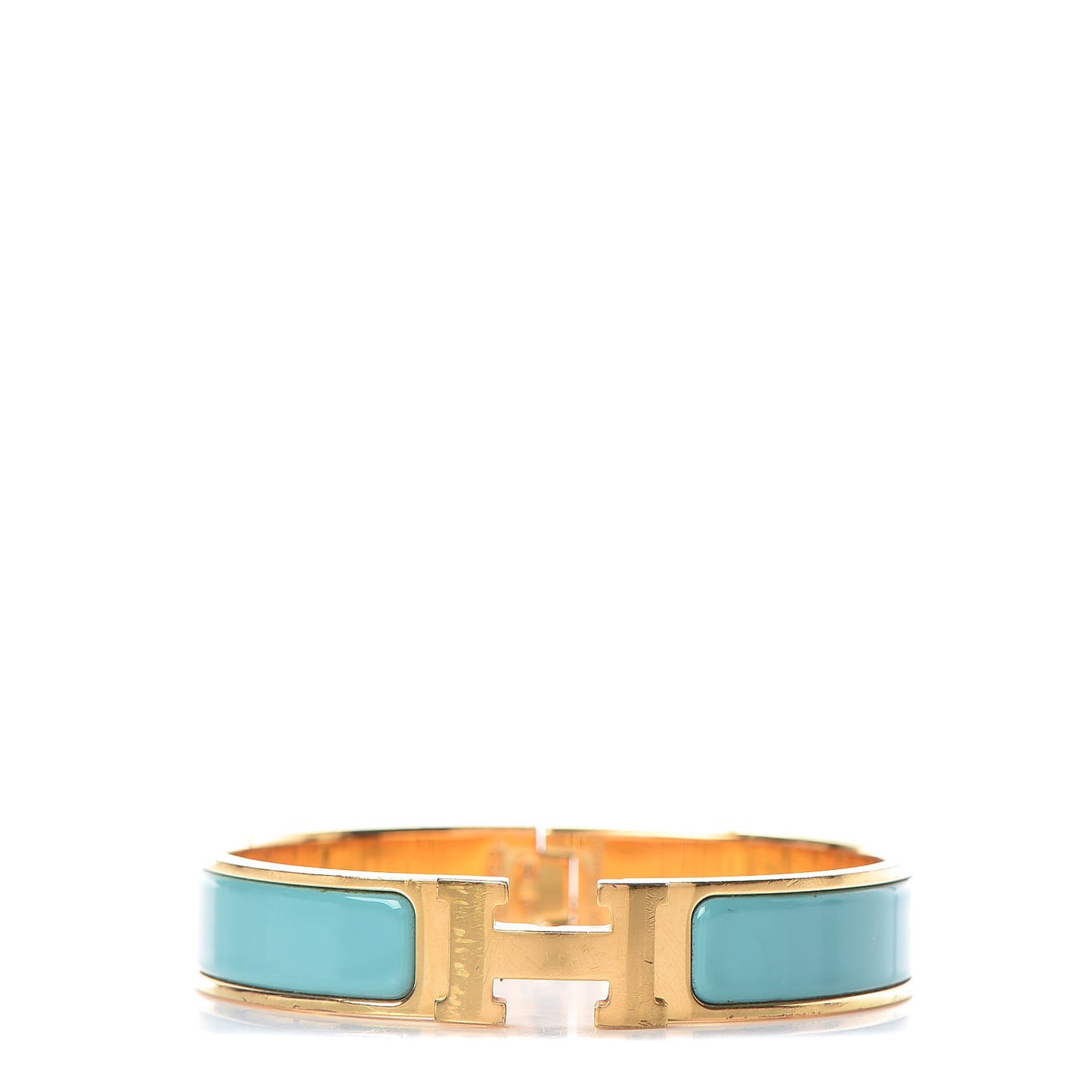 Enamel Narrow Clic Clac H Bracelet PM Bleu Atoll
