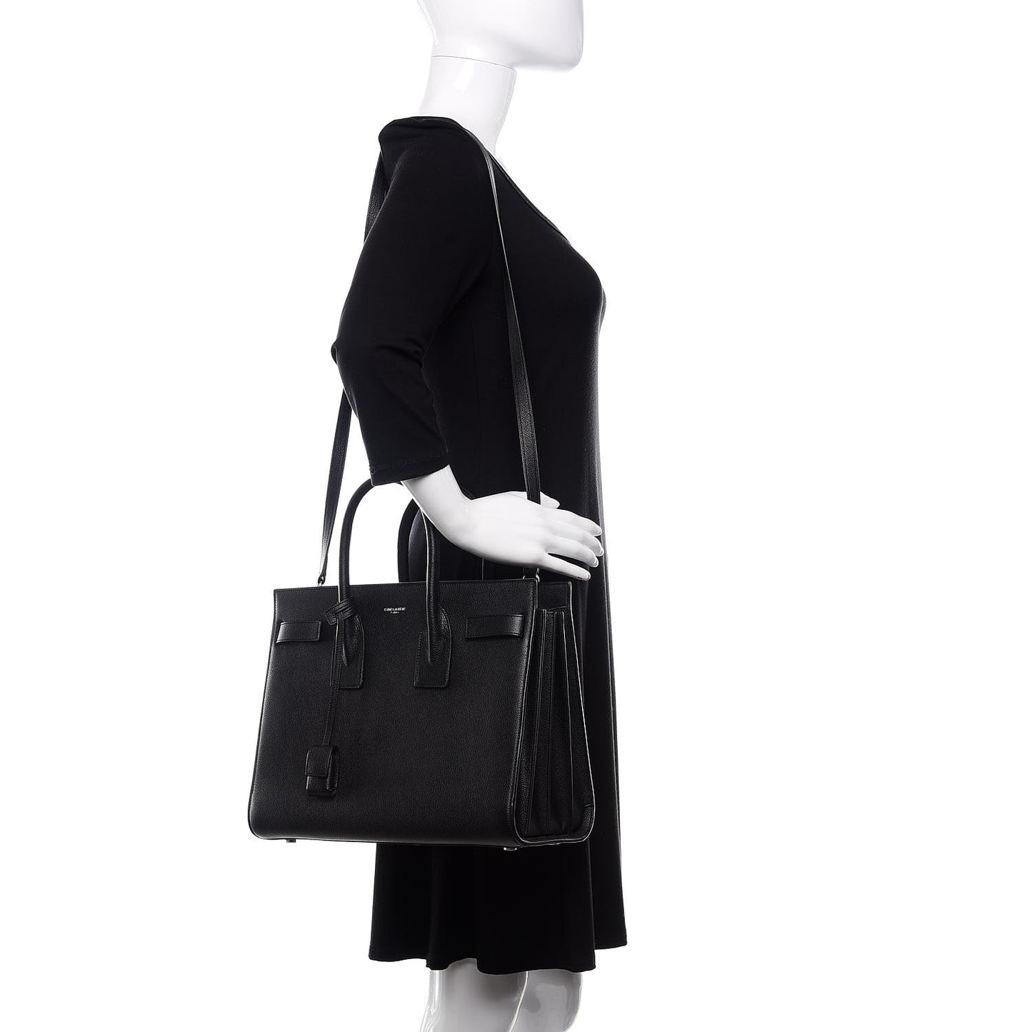 Grained Calfskin Small Sac De Jour Black