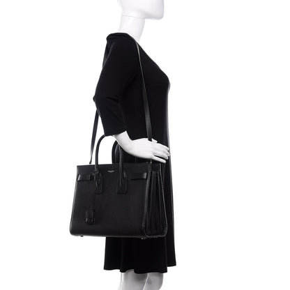 Saint Laurent Grained Calfskin Small Sac De Jour Black 2 of 11