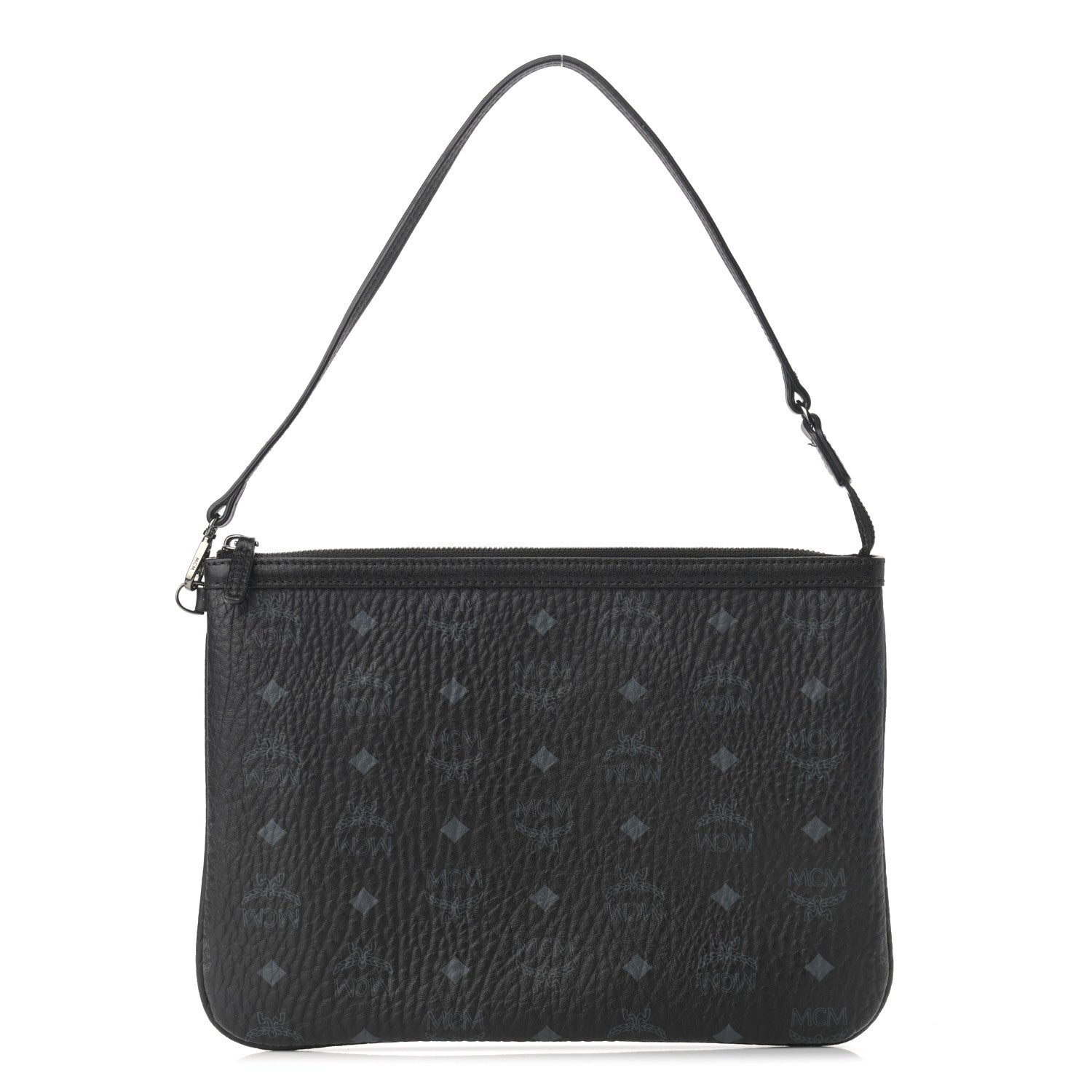 MCM Visetos Liz Shopper Tote Pouch Black 1 of 12
