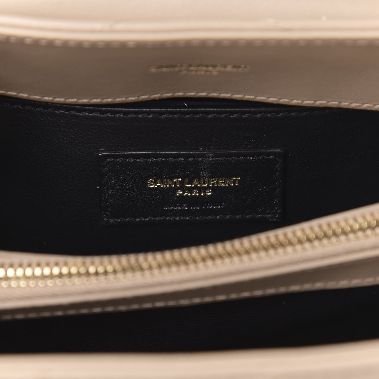 Saint Laurent Calfskin Y Quilted Monogram Small Loulou Chain Satchel Dark Beige 6 of 10