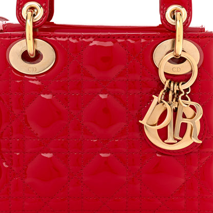 Christian Dior Patent Cannage Mini Lady Dior Red 8 of 10