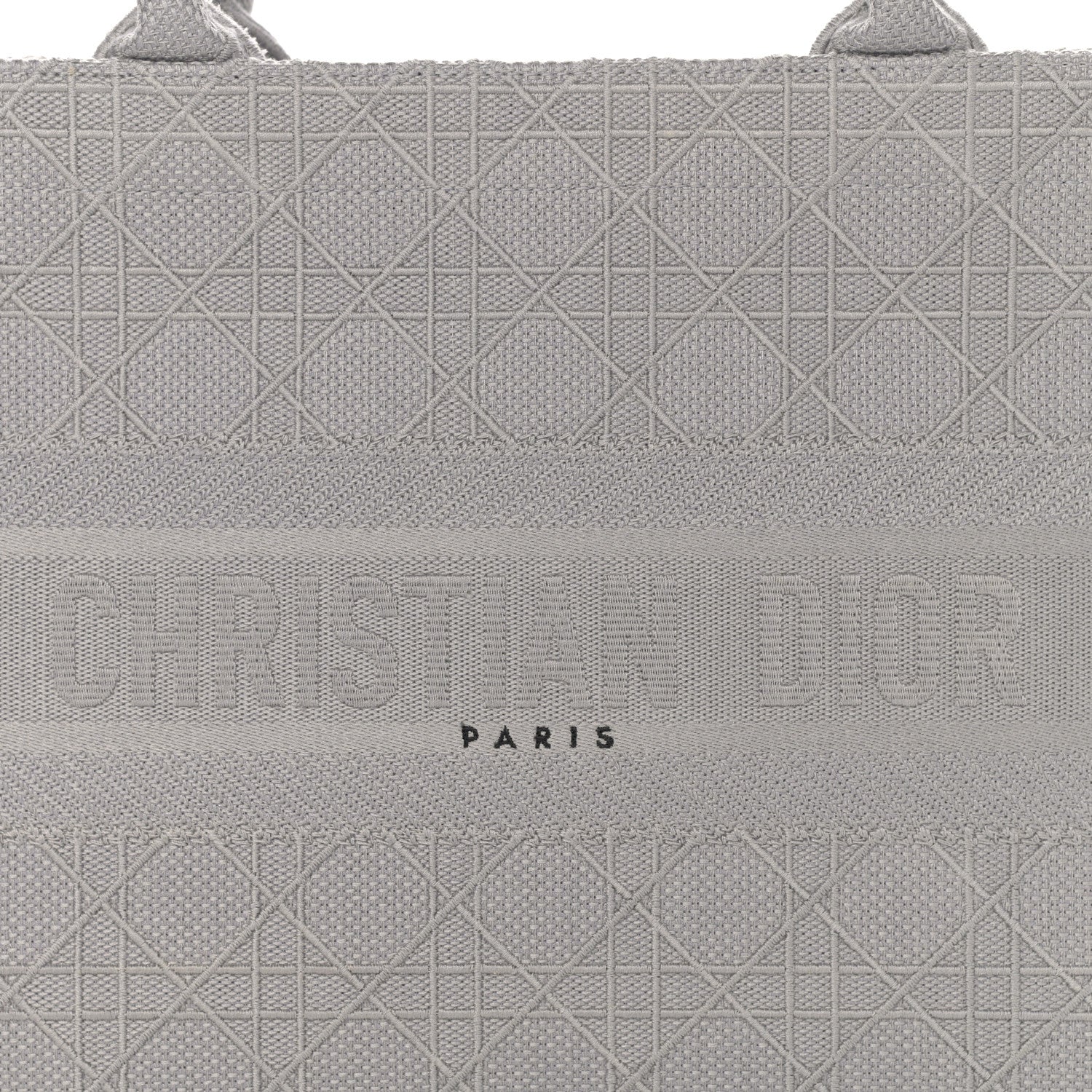 Christian Dior Canvas Embroidered Cannage Medium Book Tote Stone 8 of 10