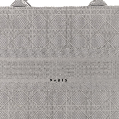 Christian Dior Canvas Embroidered Cannage Medium Book Tote Stone 8 of 10