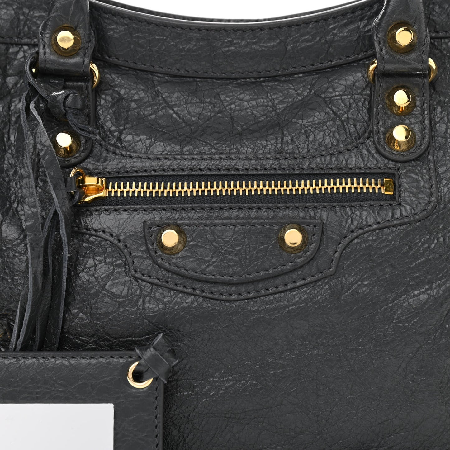 Agneau Classic Gold Hardware S City Gris Fossile