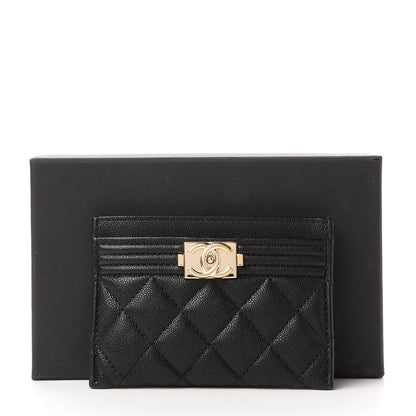 Chanel Caviar Quilted Boy Card Holder Black 10 of 10