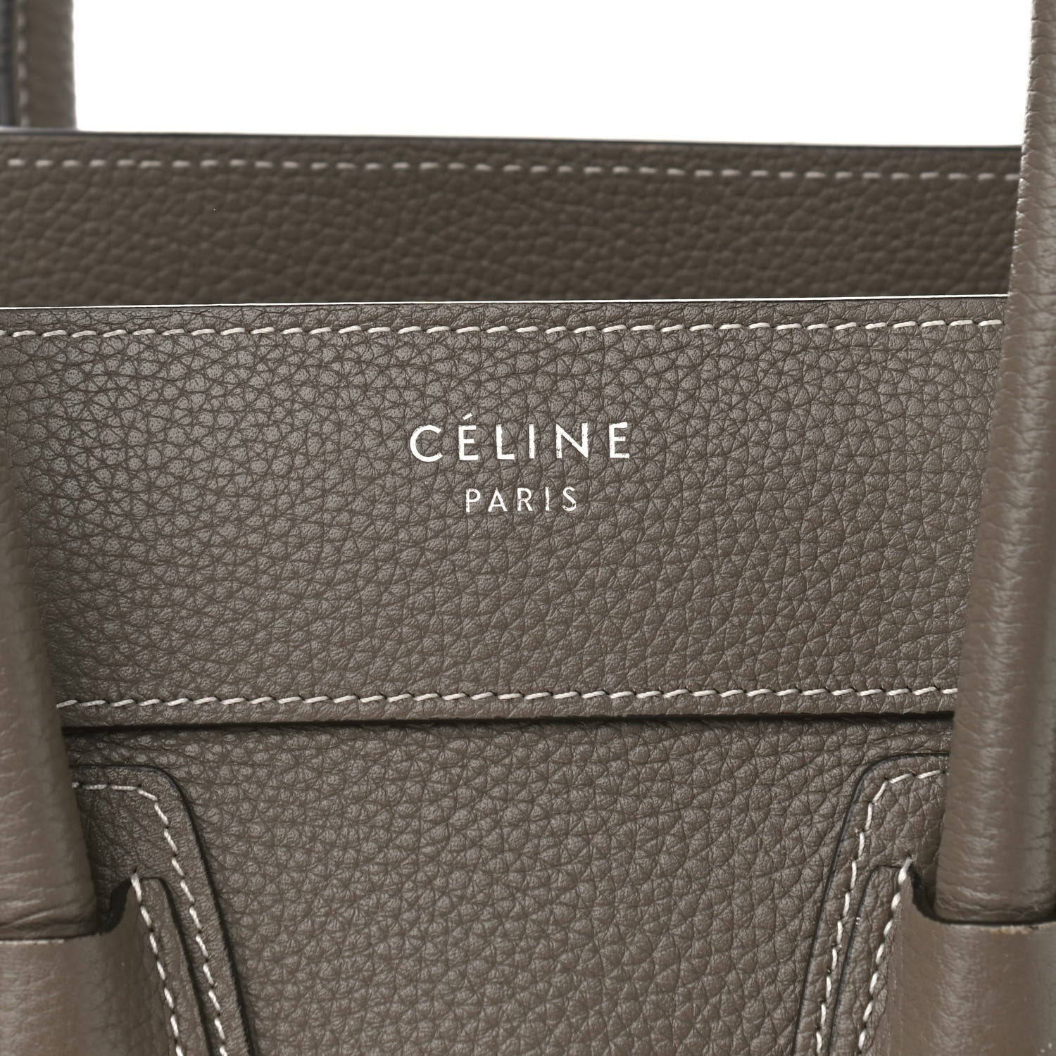 Celine Drummed Calfskin Micro Luggage Souris 7 of 13