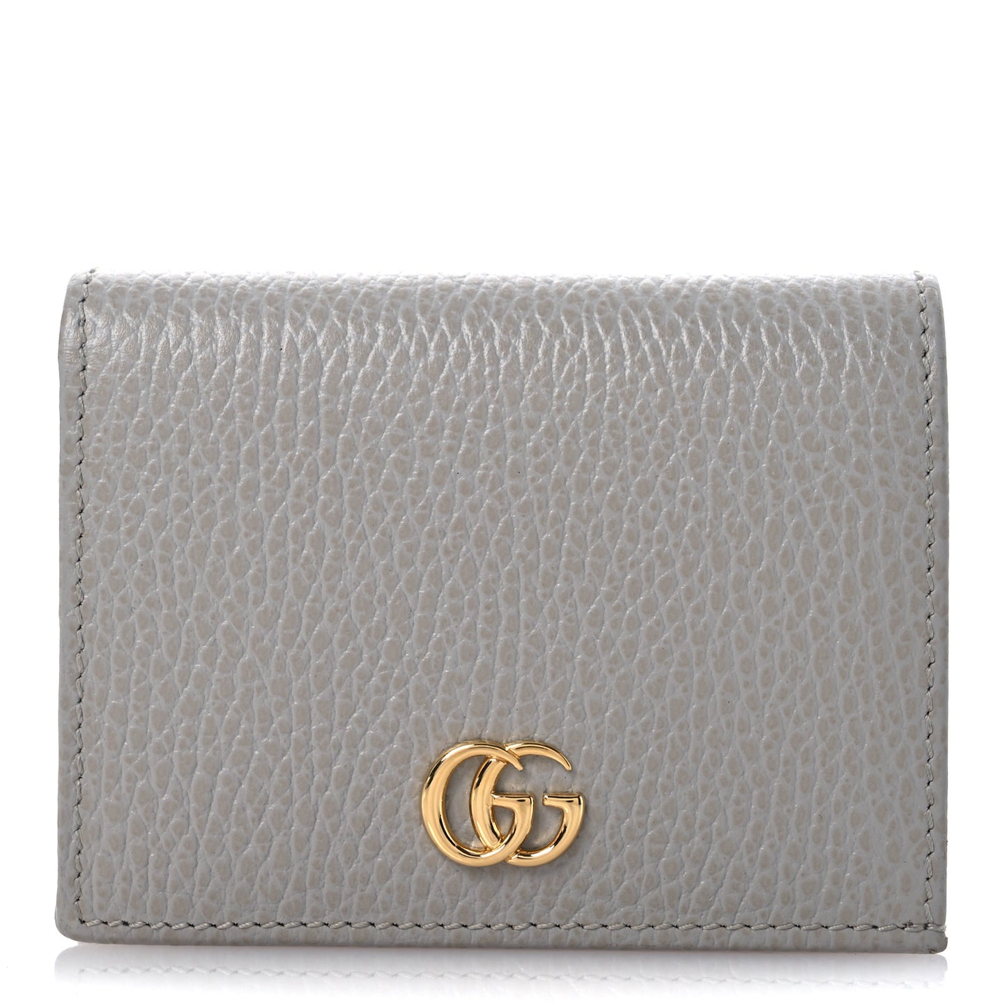 Dollar Calfskin GG Marmont Card Case Grey Sky Perfect Pink