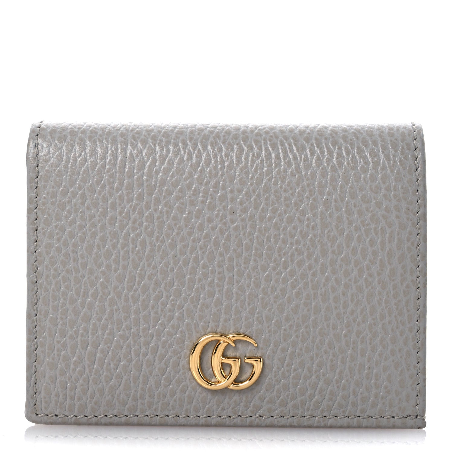 Gucci Dollar Calfskin GG Marmont Card Case Grey Sky Perfect Pink 1 of 10